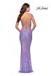 La Femme 31390 Geometric Sequin Lace-Up Dress