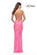 La Femme 31390 Geometric Sequin Lace-Up Dress