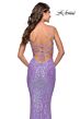 La Femme 31390 Geometric Sequin Lace-Up Dress