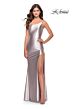 La Femme 31391 One-Shoulder Neckline Circle High Slit Dress