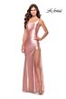 La Femme 31391 One-Shoulder Neckline Circle High Slit Dress