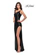 La Femme 31391 One-Shoulder Neckline Circle High Slit Dress