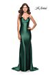 La Femme 31397 Draped Neckline Low Open Tie-Back Dress