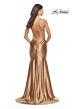La Femme 31397 Draped Neckline Low Open Tie-Back Dress