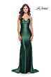 La Femme 31397 Draped Neckline Low Open Tie-Back Dress
