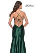 La Femme 31397 Draped Neckline Low Open Tie-Back Dress