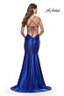 La Femme 31397 Draped Neckline Low Open Tie-Back Dress
