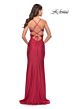 La Femme 31399 Rhinestone-Embellished V-Neckline Dress