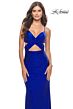 La Femme 31399 Rhinestone-Embellished V-Neckline Dress