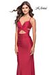 La Femme 31399 Rhinestone-Embellished V-Neckline Dress