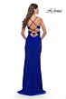 La Femme 31399 Rhinestone-Embellished V-Neckline Dress