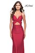 La Femme 31399 Rhinestone-Embellished V-Neckline Dress