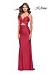 La Femme 31399 Rhinestone-Embellished V-Neckline Dress