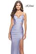 La Femme 31400 Cowl V-Neckline Open Tie-Back Dress