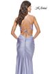 La Femme 31400 Cowl V-Neckline Open Tie-Back Dress