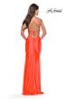 La Femme 31400 Cowl V-Neckline Open Tie-Back Dress