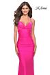 La Femme 31401 Surplice V-Neckline Lace-Up Back Dress