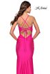 La Femme 31401 Surplice V-Neckline Lace-Up Back Dress