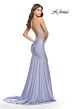 La Femme 31403 Shallow V-Neckline Low Crisscross Back Dress