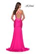 La Femme 31403 Shallow V-Neckline Low Crisscross Back Dress