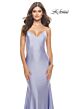 La Femme 31403 Shallow V-Neckline Low Crisscross Back Dress