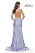 La Femme 31403 Shallow V-Neckline Low Crisscross Back Dress