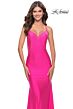 La Femme 31403 Shallow V-Neckline Low Crisscross Back Dress