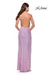 La Femme 31405 Slight Scoop Neckline Crisscross Back Dress