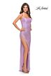 La Femme 31405 Slight Scoop Neckline Crisscross Back Dress