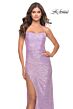 La Femme 31405 Slight Scoop Neckline Crisscross Back Dress