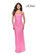 La Femme 31405 Slight Scoop Neckline Crisscross Back Dress