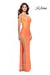 La Femme 31405 Slight Scoop Neckline Crisscross Back Dress
