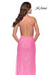 La Femme 31405 Slight Scoop Neckline Crisscross Back Dress