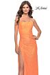 La Femme 31405 Slight Scoop Neckline Crisscross Back Dress