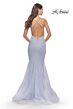 La Femme 31407 Rhinestone-Embellished Plunging V-Neckline Dress
