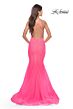 La Femme 31407 Rhinestone-Embellished Plunging V-Neckline Dress