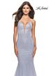 La Femme 31407 Rhinestone-Embellished Plunging V-Neckline Dress