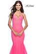 La Femme 31407 Rhinestone-Embellished Plunging V-Neckline Dress
