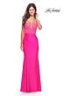 La Femme 31411 Sheer Lace Bodice Strapless Sweetheart Neckline Dress