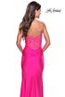 La Femme 31411 Sheer Lace Bodice Strapless Sweetheart Neckline Dress