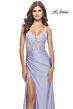 La Femme 31411 Sheer Lace Bodice Strapless Sweetheart Neckline Dress