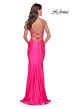 La Femme 31413 Surplice V-Neckline Rhinestone-Studded Bodice Dress