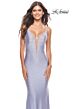 La Femme 31413 Surplice V-Neckline Rhinestone-Studded Bodice Dress