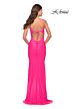 La Femme 31414 Tie Back Scoop Neckline Hot Fix Dress