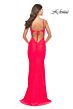La Femme 31414 Tie Back Scoop Neckline Hot Fix Dress