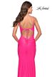La Femme 31414 Tie Back Scoop Neckline Hot Fix Dress