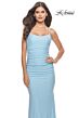 La Femme 31414 Tie Back Scoop Neckline Hot Fix Dress