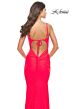 La Femme 31414 Tie Back Scoop Neckline Hot Fix Dress