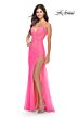La Femme 31419 Rhinestone-Embellished Sheer Bodice Dress