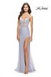 La Femme 31419 Rhinestone-Embellished Sheer Bodice Dress